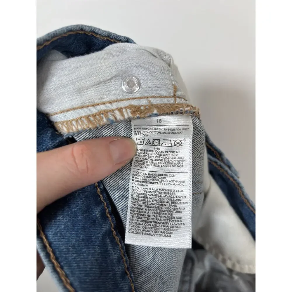 Old Navy Straight Built-In Flex Jeans Kids 16 Blue Straight Stretch Denim Youth